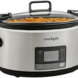 Crock-Pot 7-Quart Slow Cooker, Portable Programmable with Timer, Locking Lid, Stainless Steel; an Essential Kitchen Appliance, Perfect for Families and Gatherings Home & Kitchen